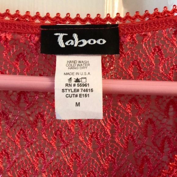 Taboo Reddish/Orange Colored Lace Jacket - Picture 3 of 5